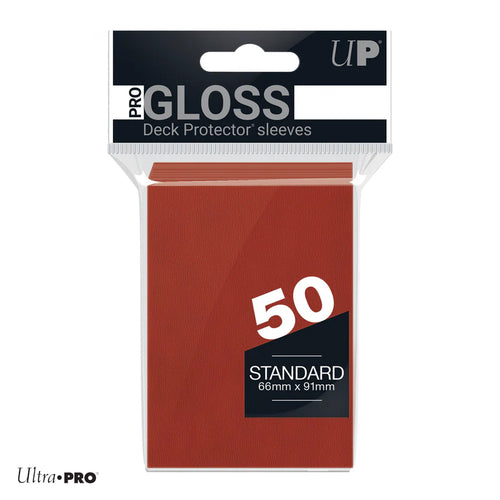 Standard Deck Protector Sleeves PRO Gloss - Red 50 Pack