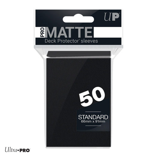 Standard Deck Protector Sleeves PRO Matte - Black 50 Pack