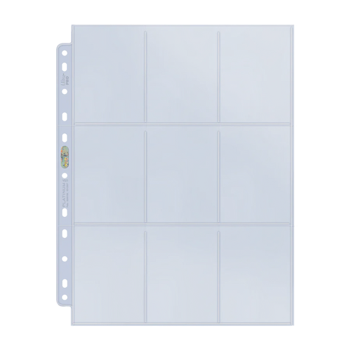 9 Pocket 11 Hole Punch Pages Platinum Series - 100 Pack