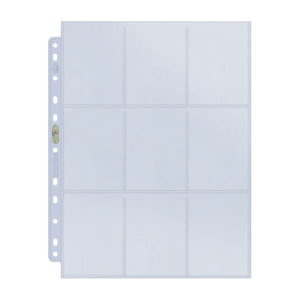 9 Pocket 11 Hole Punch Pages Platinum Series - 100 Pack