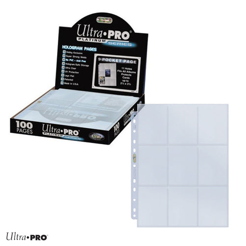9 Pocket 11 Hole Punch Pages Platinum Series - 100 Pack