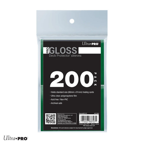 Standard Deck Protector Sleeves PRO Gloss - Dark Green 200 Pack