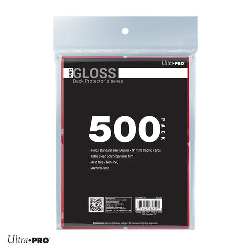 Standard Deck Protector Sleeves PRO Gloss - Red 500 Pack