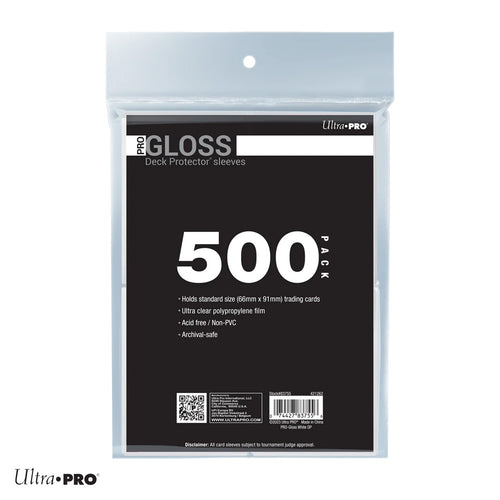 Standard Deck Protector Sleeves PRO Gloss - White 500 Pack
