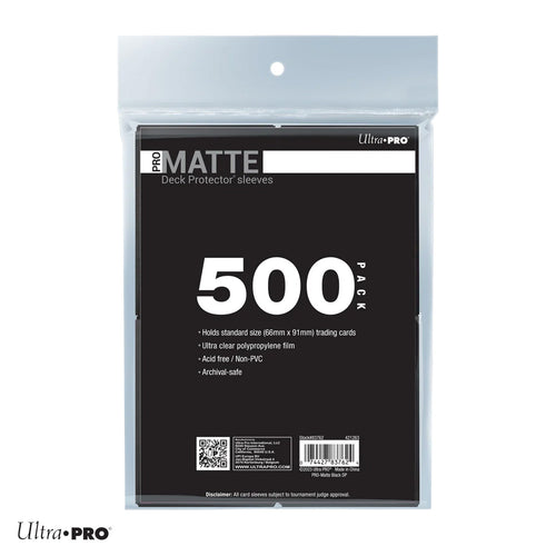 Standard Deck Protector Sleeves PRO Matte - Black 500 Pack