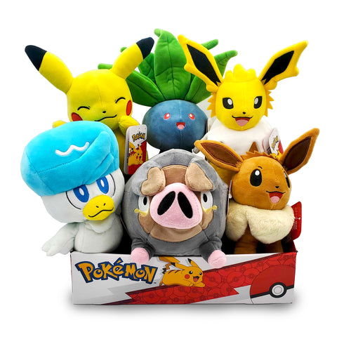 Pokémon 8" Plush Countertop Display (Style 1) - 6 Pack