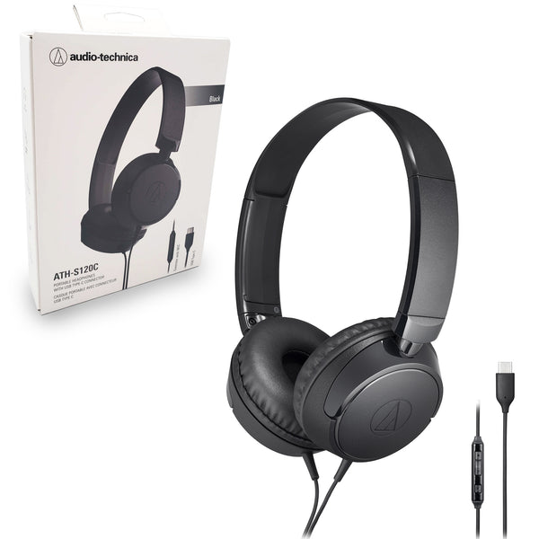 ATHS120C USB C On Ear Headphones - Black