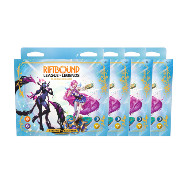 Riftbound Set 5 Radiance Evelynn vs Seraphine Double Starter Deck Bundle 4 Pack