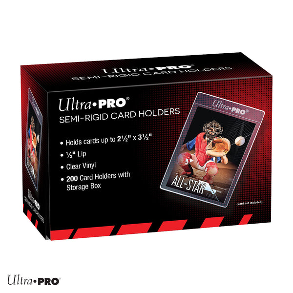 1/2" Lip Semi-Rigid Card Holders - 200 Pack