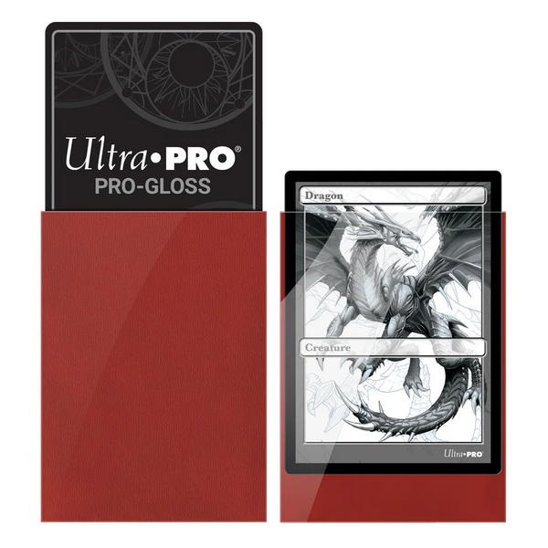 Standard Deck Protector Sleeves PRO Gloss - Red 50 Pack