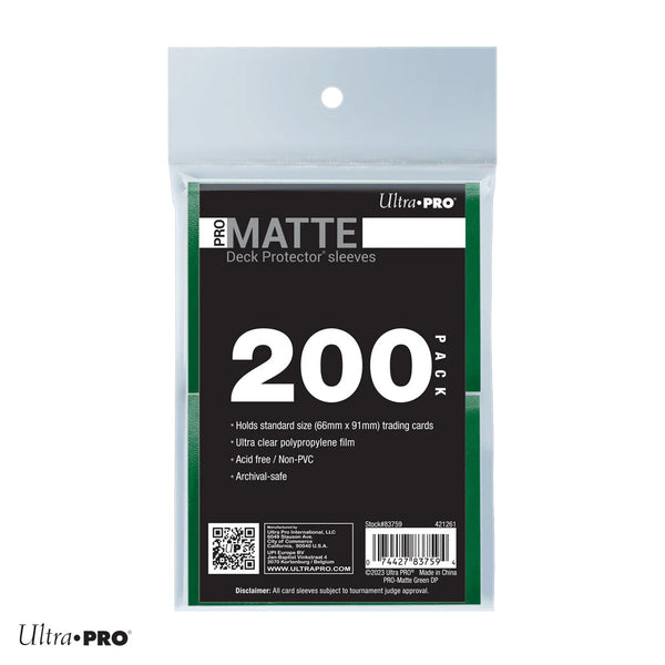 Standard Deck Protector Sleeves PRO Matte - Dark Green 200 Pack