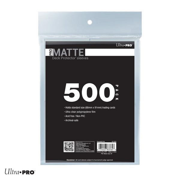 Standard Deck Protector Sleeves PRO Matte - Clear 500 Pack