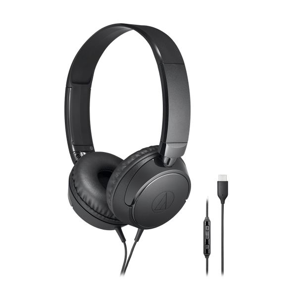 ATHS120C USB C On Ear Headphones - Black