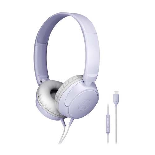 ATHS120C USB C On Ear Headphones - Violet