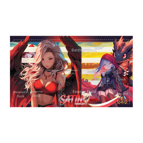 Satin Ravenheart Gridded Playmat