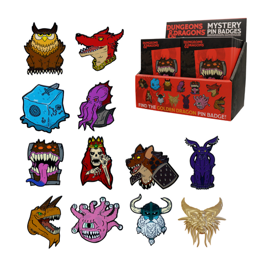 Dungeons & Dragons 50th Anniversary Mystery Pin Badge Blind Boxes 12 Pack
