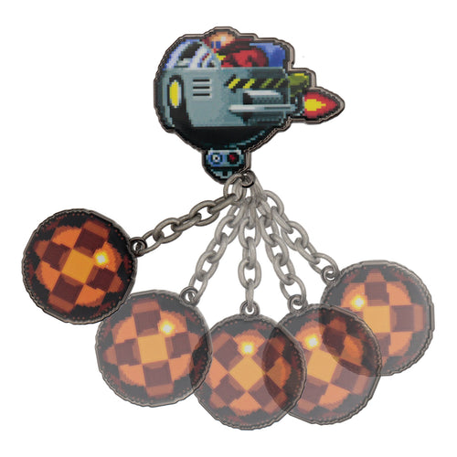 Sonic the Hedgehog Dr. Eggman Egg Mobile Chained Pin Badge