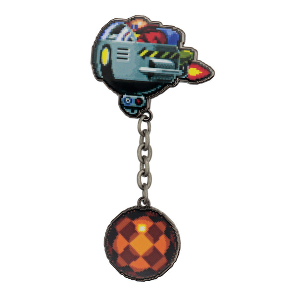 Sonic the Hedgehog Dr. Eggman Egg Mobile Chained Pin Badge