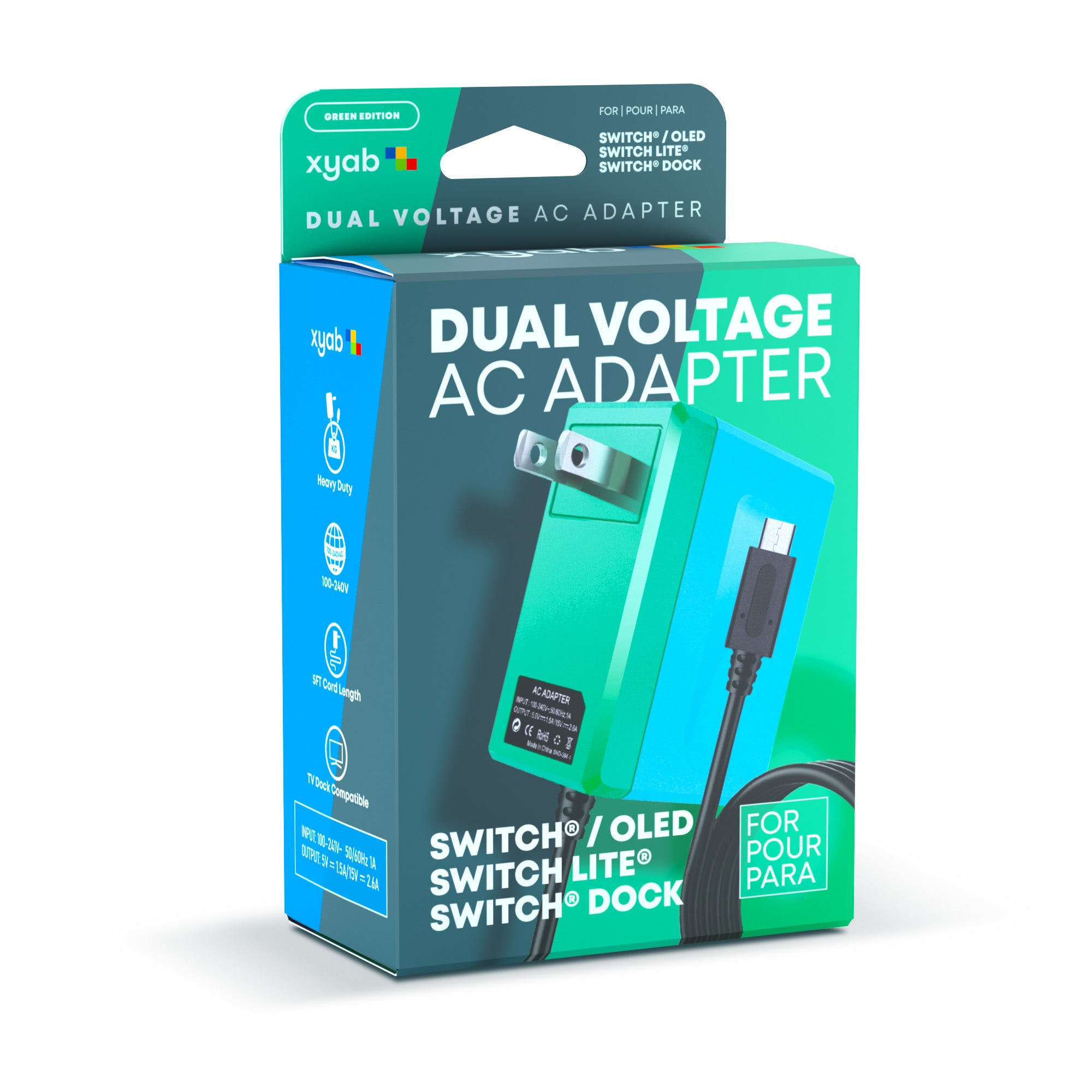 Power Adapter for Nintendo Switch® - Green Edition – XYAB